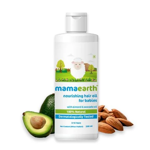 Mamaearth Nourishing Hair Oil for Babies 200ml (0-10 Years) Almond and Avocado