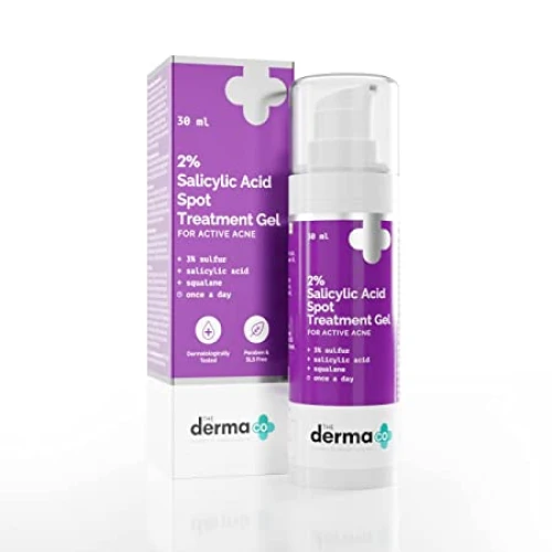 The Derma Co 2% Salicylic Acid Spot Treatment Gel With 3% Sulfur For Acne-prone Skin - 30 ml