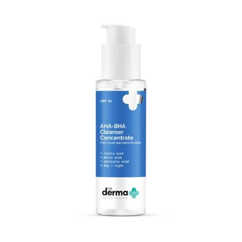 The Derma Co. Aha Bha Cleanser Concentrate With Lactic, Malic, & Salicylic Acid (100ml)