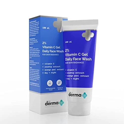 The Derma Co 2% Vitamin C Gel Daily Face Wash with Vitamin C & Rosehip for Skin Radiance – 100 ml