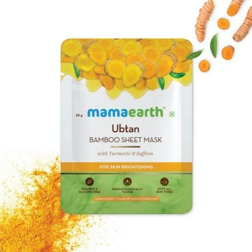 Mamaearth Ubtan Bamboo Sheet Mask with Turmeric & Saffron - 25gm