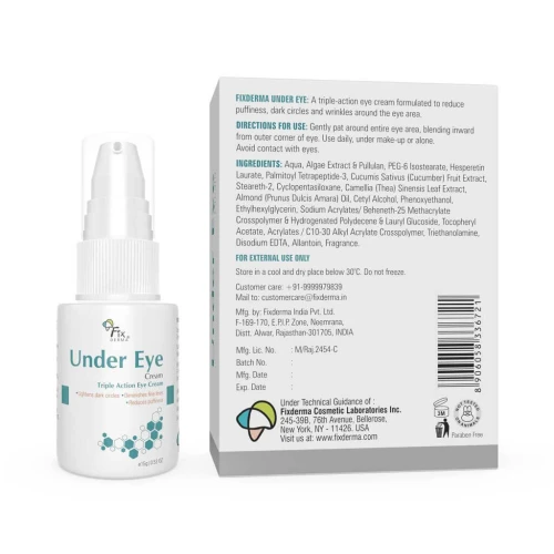 Fixderma Under Eye Cream for Dark Circles, diminishes fine lines and reduces puffiness - 15 gm