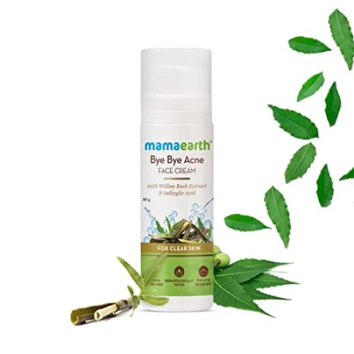 Mamaearth Bye Bye Acne Face Cream Face Moisturizer For Acne Prone Skin, with Willow Bark Extract & Salicylic Acid For Clear Skin - 30 g