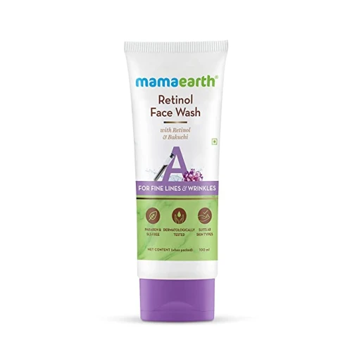Mamaearth Retinol Face Wash with Retinol & Bakuchi for Fine Lines and Wrinkles – 100 ml