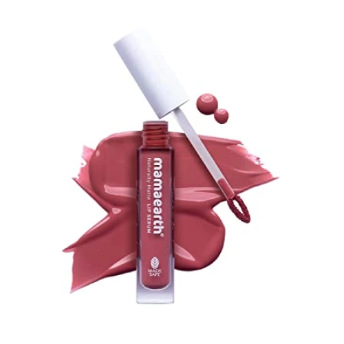 Mamaearth Naturally Matte Lip Serum Liquid Lipstick with Vitamin C & E (02 Rosy Nude) - 3 ml