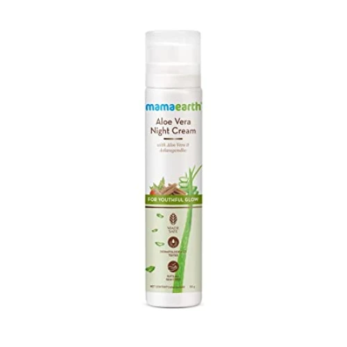 Mamaearth Aloe Vera Night Cream for glowing skin with Aloe Vera and Ashwagandha for a Youthful Glow-50 g