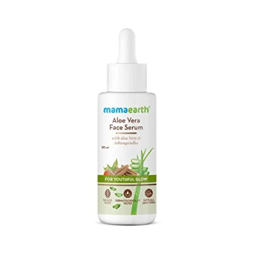 Mamaearth Aloe Vera Face Serum for glowing skin, with Aloe Vera & Ashwagandha for a Youthful Glow - 30 ml