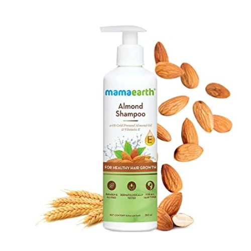 Mamaearth Deep Nourishment Almond Shampoo With Almond Oil and Vitamin E, Pore Paraben Free, SLS Free, Safe for Chemically Treated Hair, Vegan - 250 ml