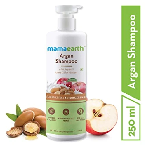 MAMAEARTH Argan & Apple Cider Vinegar Shampoo For Dry & Frizzy Hair, with Argan & Apple Cider Vinegar for Frizz-Free & Stronger Hair 250 ml