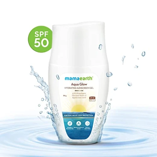 Mamaearth Aqua Glow Hydrating Sunscreen Gel with Himalayan Thermal Water & Hyaluronic Acid With SPF 50 PA++++ 50g