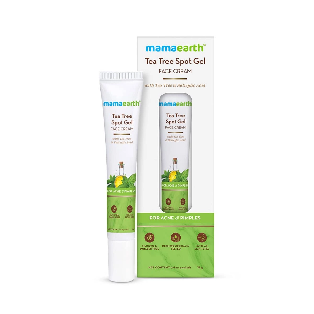 Mamaearth Tea Tree Spot Gel Pimple Removal Face Cream with Tea Tree & Salicylic Acid For Acne & Pimples 15 g