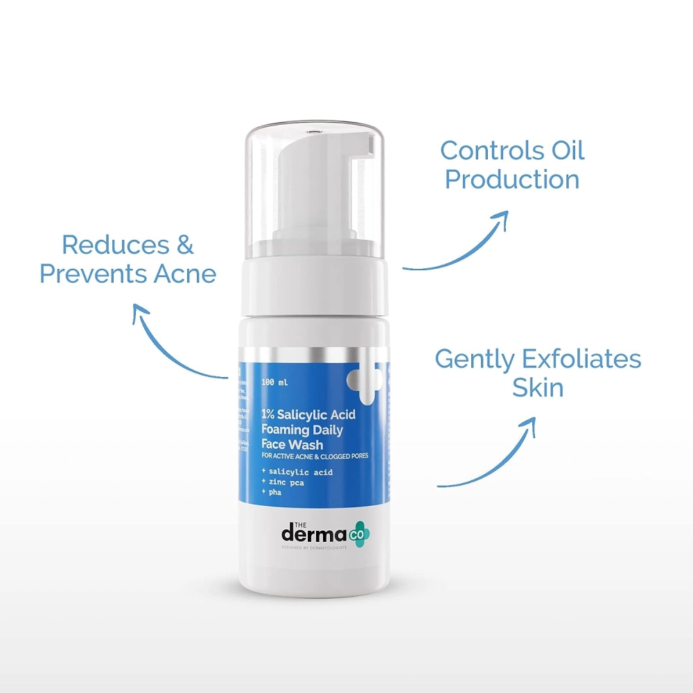 The Derma Co. 1% Salicylic Acid Foaming Daily Face Wash (100ml)
