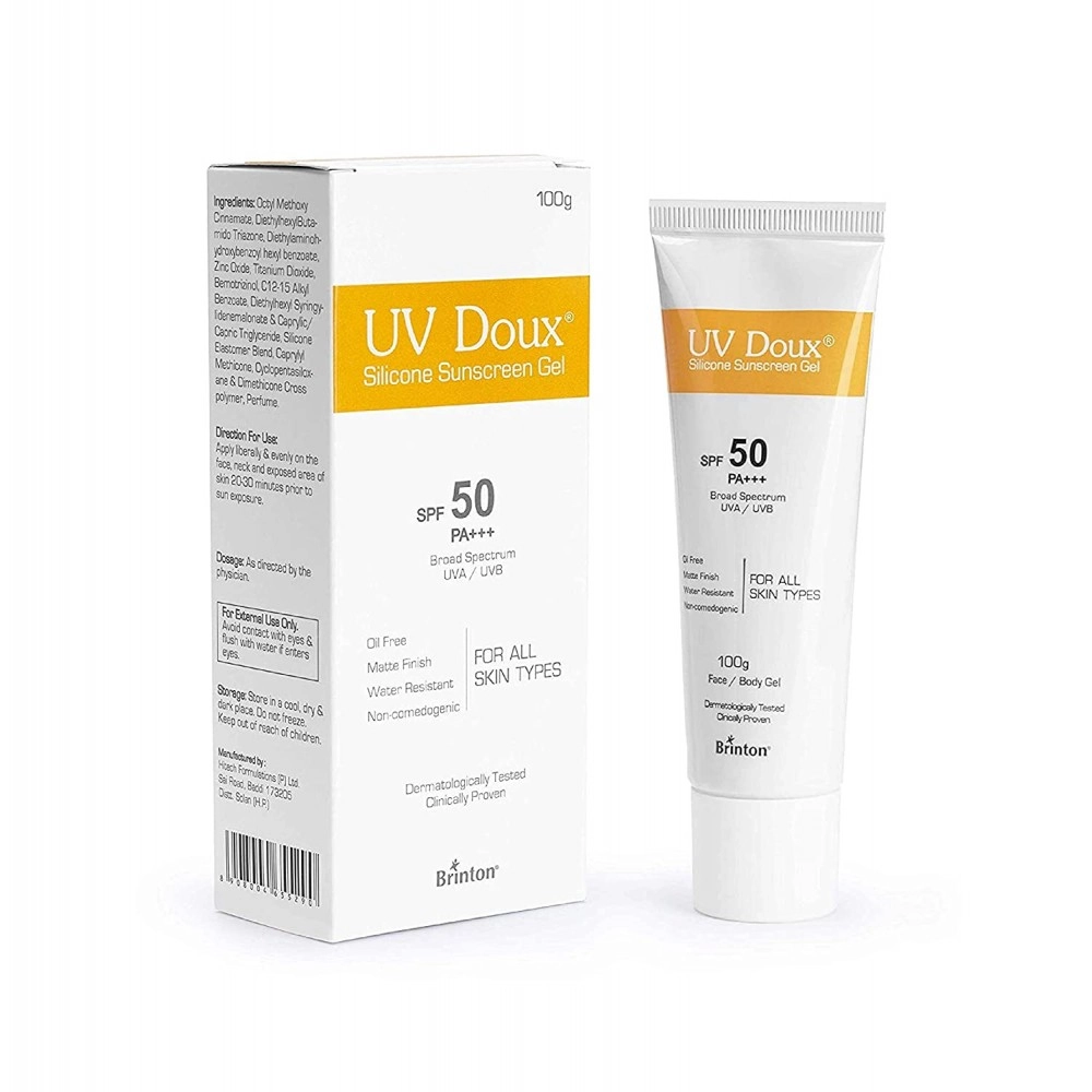 UV Doux Silicone Sunscreen Gel, SPF 50, PA+++, Brinton, 100gm