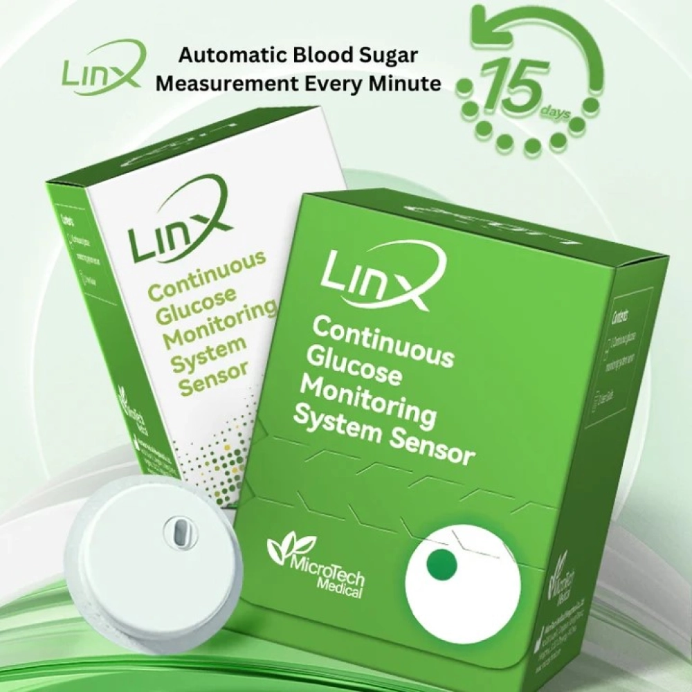 LinX Continuous Glucose Monitoring System Sensor | Automatic Blood Sugar Measurement Every Minute