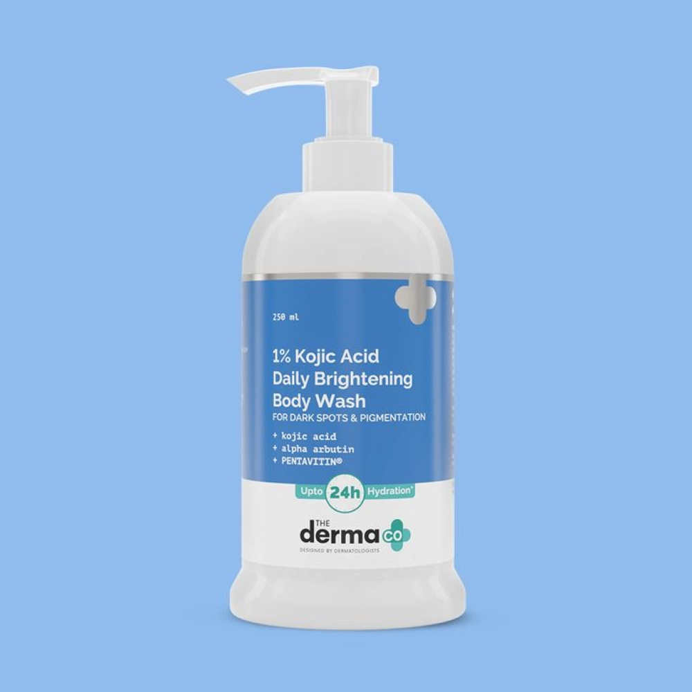 The Derma Co 1% Kojic Acid Daily Brightening Body Wash with Alpha Arbutin For Dark Spots & Pigmentation - 250ml