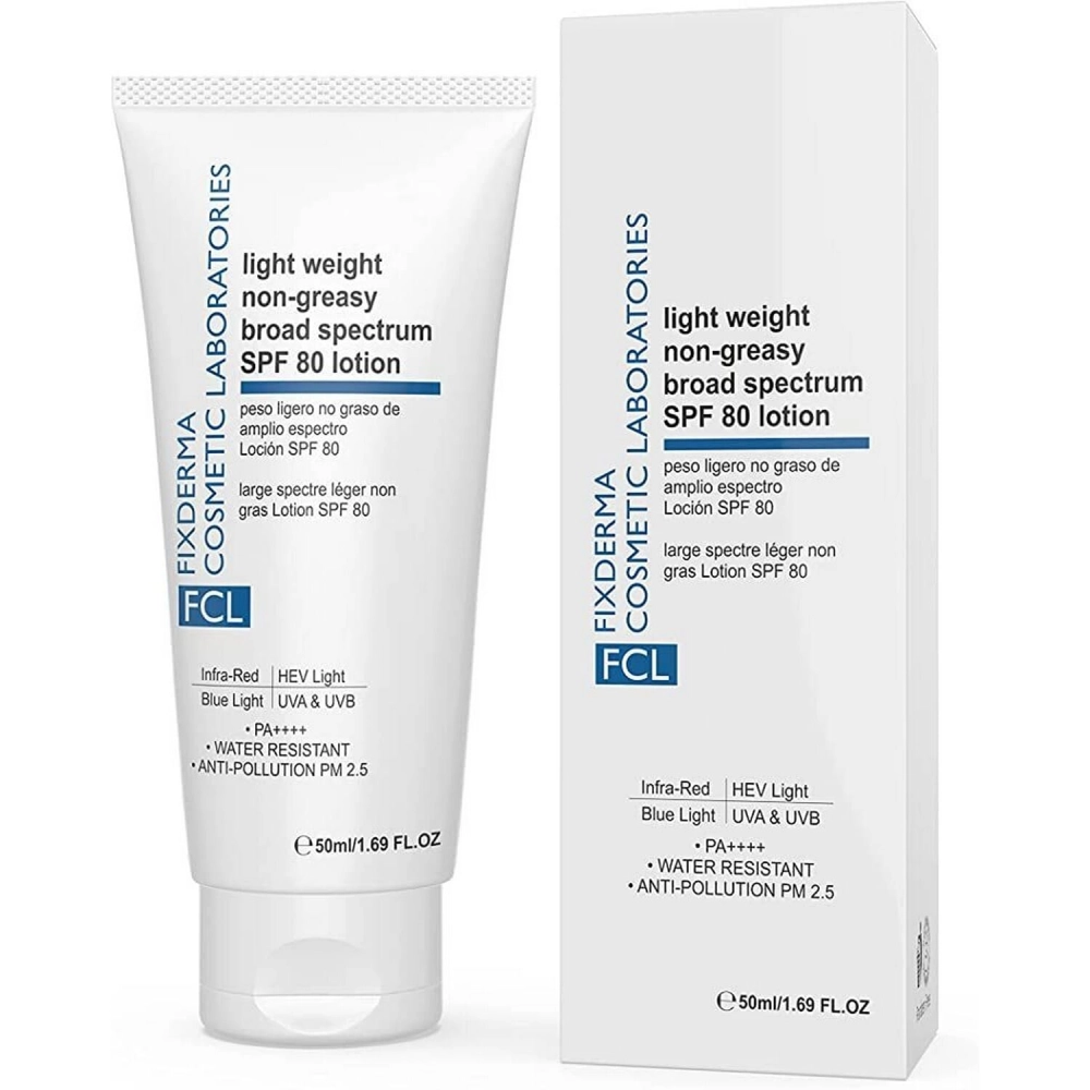 Fixderma FCL Light Weight Non-Greasy Broad Spectrum SPF 80 Lotion, 50ml