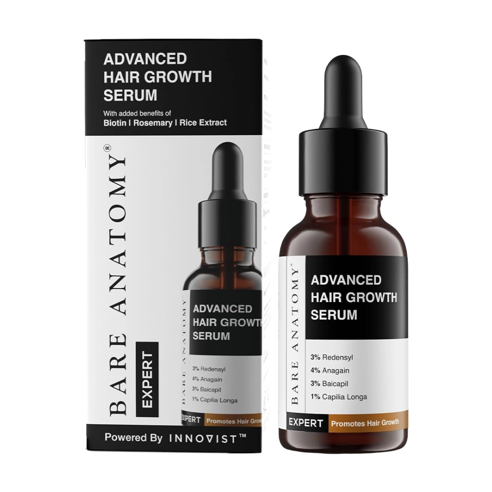 Bare Anatomy Advanced Hair Growth Serum with Rosemary, Rice extract, biotin - 30ml