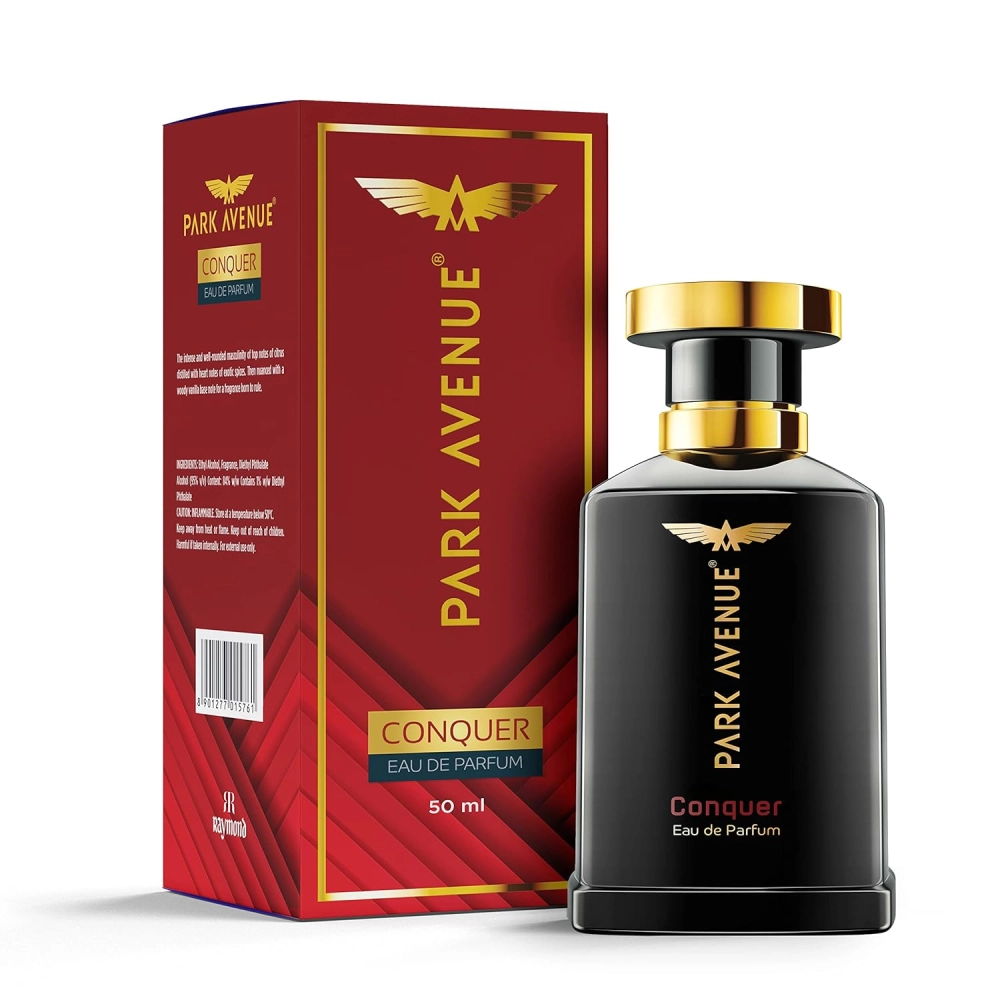 Park Avenue Conquer, Eau De Parfum Men, 50Ml | Long Lasting Perfume For Men | Premium Luxury Fragrance Scent | Aromatic Blend Of Woody & Spicy Fragrance | Suitable For Every Occasion - Liquid