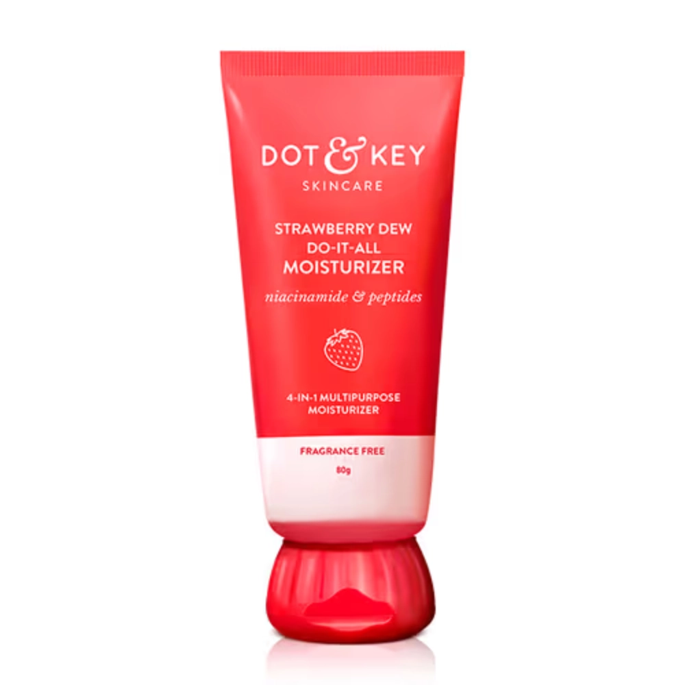 Dot & Key Strawberry Brightening Moisturizer - Niacinamide, Peptides & Hyaluronic Acid, Non-sticky - 80g
