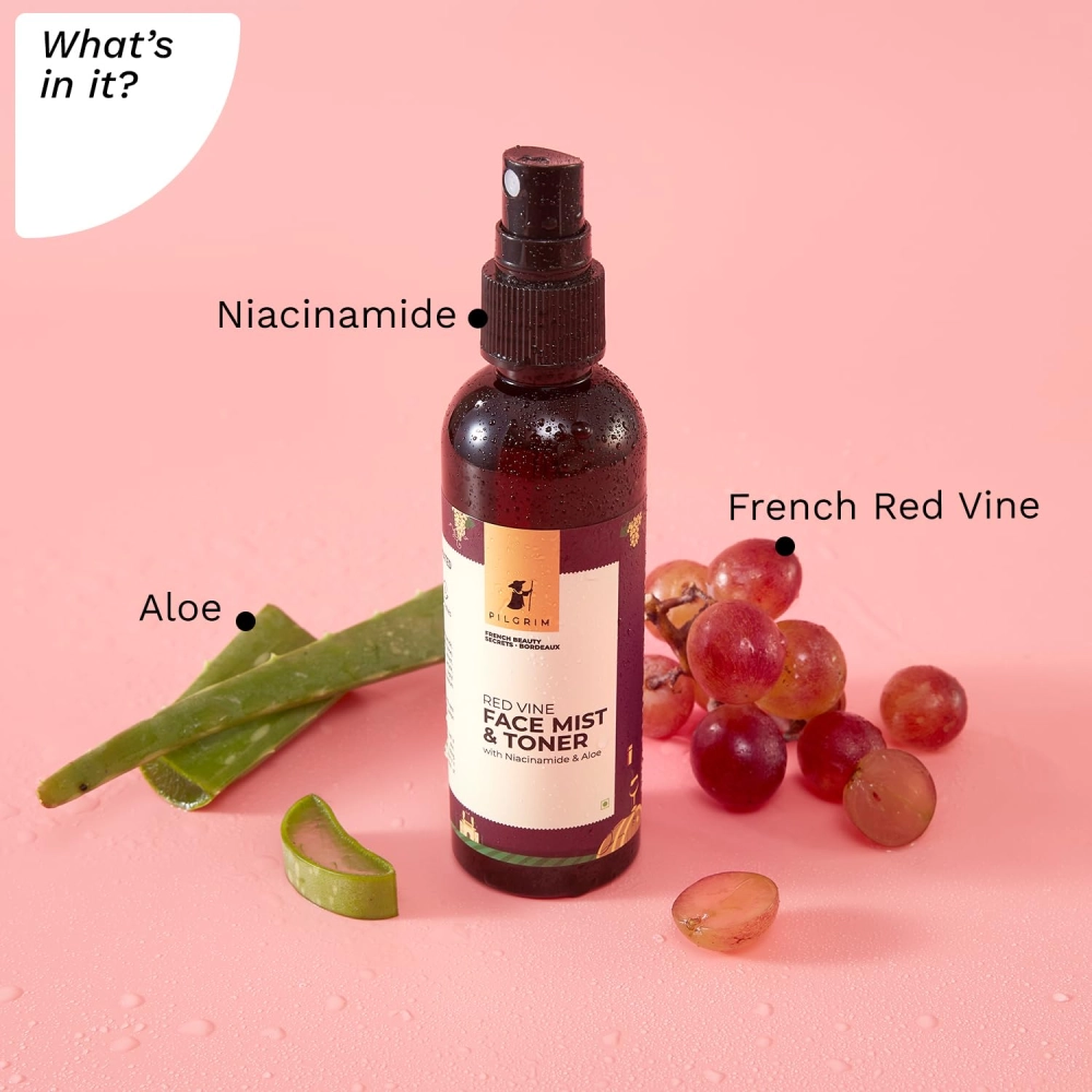 Pilgrim Red Vine Face Mist & Toner With Niacinamide & Aloe 100ml