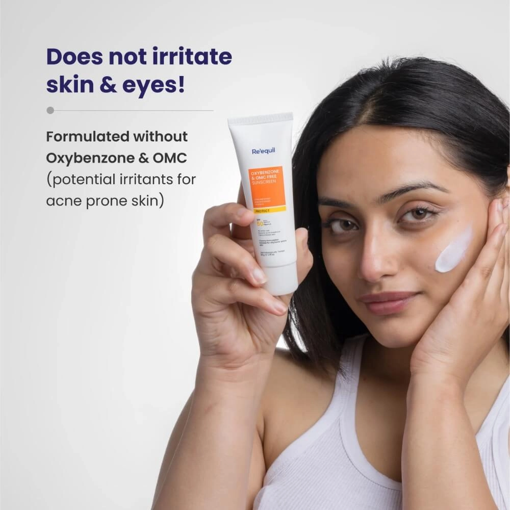 Reequil Oxybenzone & OMC Free Sunscreen SPF 50 PA+++ For Oily & Acne Prone Skin 50gm