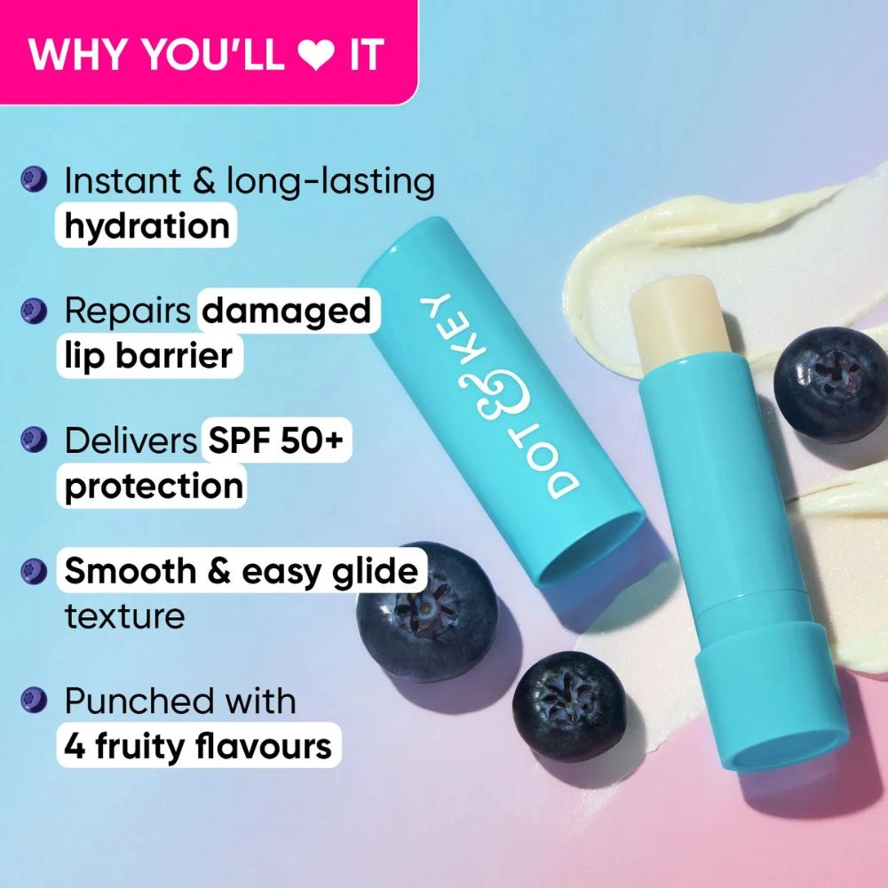 Dot & Key SPF 50+ Barrier Repair Hydrating Lip Balm Blueberry Bliss Non-Tinted 4.5g
