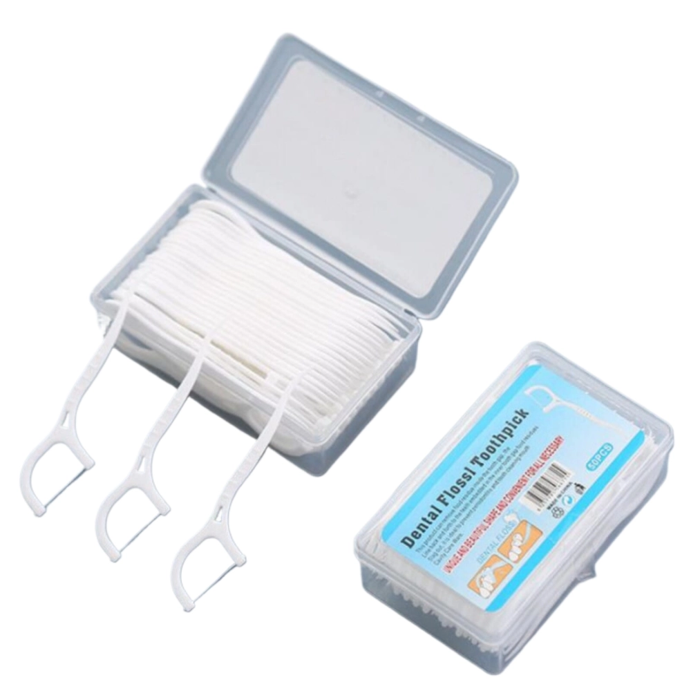 Dental Floss Picks Toothpicks 50pcs with Portable Cases