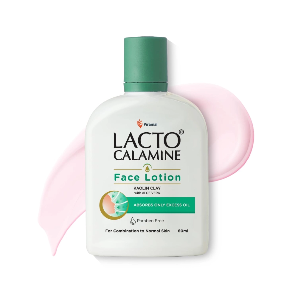 Lacto Calamine Face Lotion For Face - Combination To Normal Skin with Kaolin Clay & Aloe Vera - 60ml