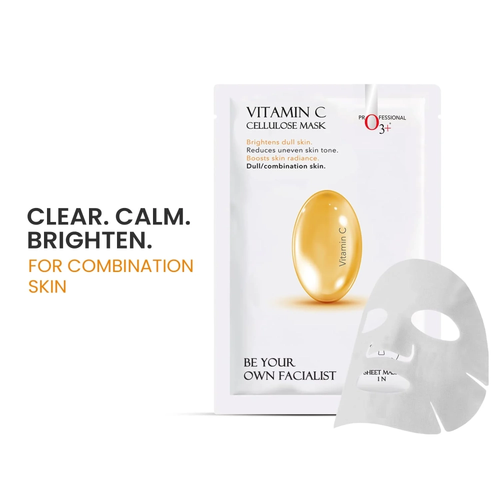 O3+ Facialist Vitamin C Cellulose sheet Mask for pigmentation and uneven skin (30g)