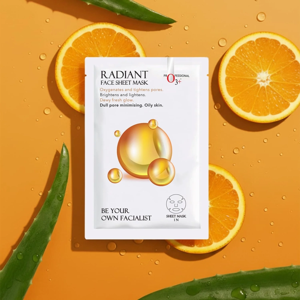 O3+ Facialist Radiant Face Sheet Mask for Oxygenates and tightens pores